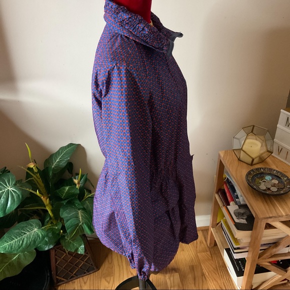 Tory Burch Casey Anorak Jacket Blue Orange Size M - Picture 7 of 11